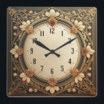 Art-Deco-Blume Quadratische Wanduhr<br><div class="desc">Großartiges Uhrendesign. Du wirst es wie andere Liebe bekommen. Sie können dieses Design auch für andere Produkte verwenden,  die Sie mögen,  oder Ihren Text anpassen und hinzufügen. Folgen Sie mir für mehr. Vielen Dank. Ich wünsche Ihnen einen schönen Tag.</div>