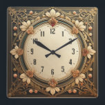 Art-Deco-Blume Quadratische Wanduhr<br><div class="desc">Großartiges Uhrendesign. Du wirst es wie andere Liebe bekommen. Sie können dieses Design auch für andere Produkte verwenden,  die Sie mögen,  oder Ihren Text anpassen und hinzufügen. Folgen Sie mir für mehr. Vielen Dank. Ich wünsche Ihnen einen schönen Tag.</div>
