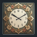Art-Deco-Blume Quadratische Wanduhr<br><div class="desc">Großartiges Uhrendesign. Du wirst es wie andere Liebe bekommen. Sie können dieses Design auch für andere Produkte verwenden,  die Sie mögen,  oder Ihren Text anpassen und hinzufügen. Folgen Sie mir für mehr. Vielen Dank. Ich wünsche Ihnen einen schönen Tag.</div>