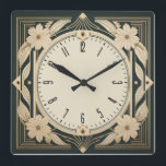 Art Deco Blume Quadratische Wanduhr<br><div class="desc">Großartiges Uhrendesign. Du wirst es wie andere Liebe bekommen. Sie können dieses Design auch für andere Produkte verwenden,  die Sie mögen,  oder Ihren Text anpassen und hinzufügen. Folgen Sie mir für mehr. Vielen Dank. Ich wünsche Ihnen einen schönen Tag.</div>