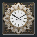Art Deco Blume Quadratische Wanduhr<br><div class="desc">Großartiges Uhrendesign. Du wirst es wie andere Liebe bekommen. Sie können dieses Design auch für andere Produkte verwenden,  die Sie mögen,  oder Ihren Text anpassen und hinzufügen. Folgen Sie mir für mehr. Vielen Dank. Ich wünsche Ihnen einen schönen Tag.</div>