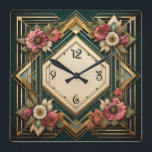 Art-Deco-Blume Quadratische Wanduhr<br><div class="desc">Großartiges Uhrendesign. Du wirst es wie andere Liebe bekommen. Sie können dieses Design auch für andere Produkte verwenden,  die Sie mögen,  oder Ihren Text anpassen und hinzufügen. Folgen Sie mir für mehr. Vielen Dank. Ich wünsche Ihnen einen schönen Tag.</div>