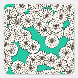 Art-Déco-Blume Quadratischer Aufkleber