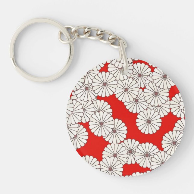 Art-Deco-Blume Schlüsselanhänger (Vorderseite)