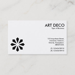 Art Deco Blume Symbol - Weiß und Schwarz Visitenkarte