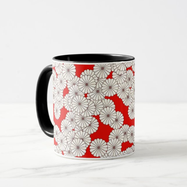 Art-Deco-Blume Tasse (Vorderseite Links)