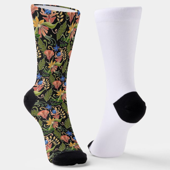 Art Deco Blume und Weinstöcke Socken (Gewinkelt)