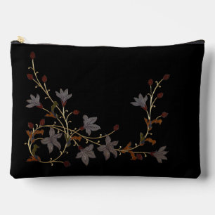 Art Deco Blumen auf Schwarz Zubehörtasche