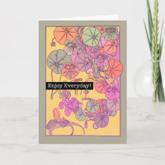 Art Deco Blumen Glückwunschkarte für den Alltag Karte