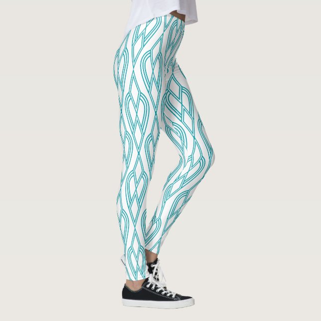 Art Deco Blumenbeete Leggings (Rechts)