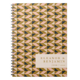 Art Deco Blush Gold Black Wedding Custom Notizblock