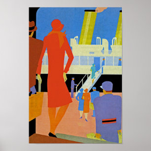 Art Deco Boarding Poster