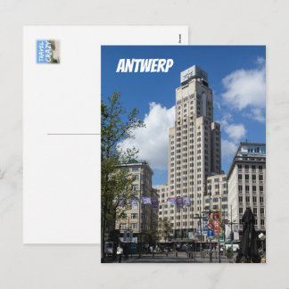 Art Deco Boerentoren-Stadtbild, Antwerpen Feiertagspostkarte