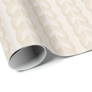 Art Deco-Bogenbänder in Champagner und Elfenbein Geschenkpapier