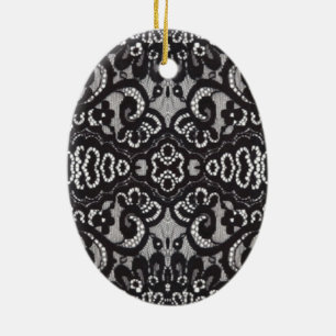 Art Deco Bohemian Chic floraler gotischer schwarze Keramikornament