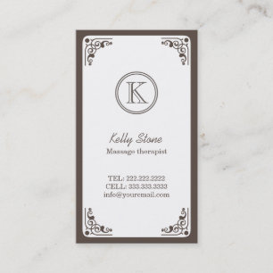 Art Deco Border Massage Therapeut Visitenkarte