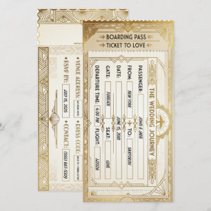 Art Deco Bordkarte Hochzeitskarte Save The Date