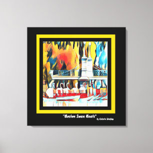 Art Deco Boston Swan Boats Leinwanddruck