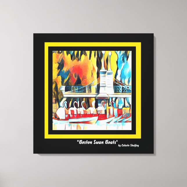 Art Deco Boston Swan Boats Leinwanddruck (Vorderseite)