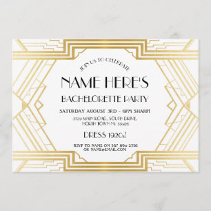 Art-Déco-Brautparty-Junggeselinnen-Abschied der 20 Einladung