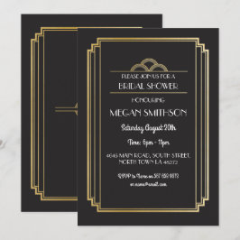 Art Deco Brautparty lädt Gatsby in das Party der 2 Einladung