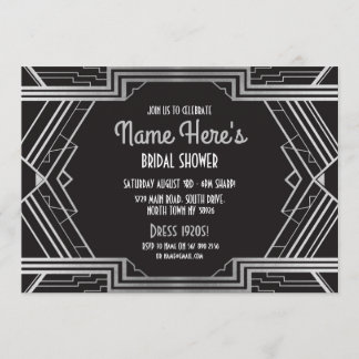 Art-Deco-Brautparty-Party der 1920er Jahre Gatsby  Einladung