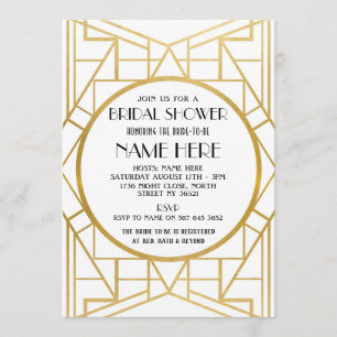 Art-Déco-Brautparty-Party von 1920: Einladung