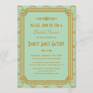 Art Deco Bridal Dusche Einladungen