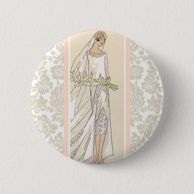 Art Deco Bride Button (Vorderseite)