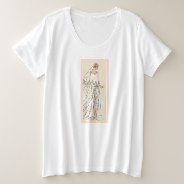 Art Deco Bride Große Größe T-Shirt (Design vorne)