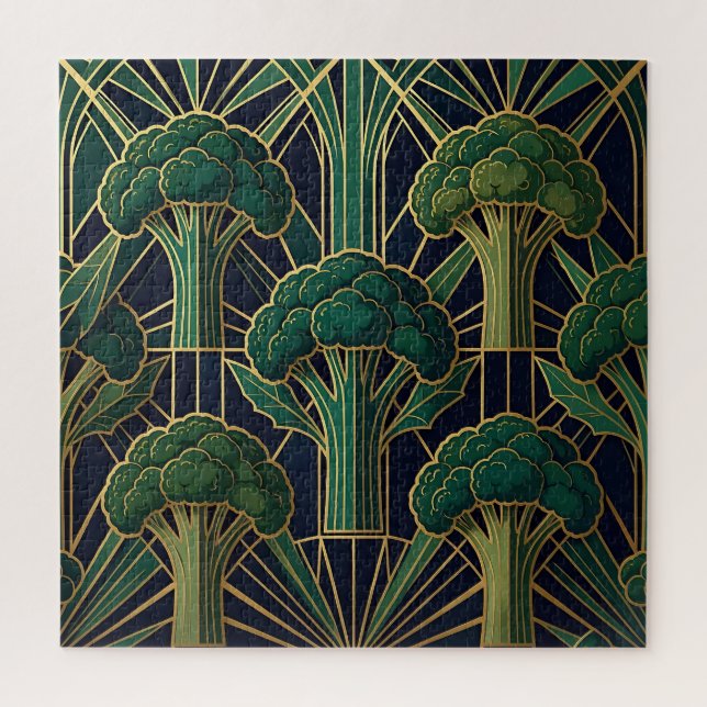 Art Deco Brokkolimuster Puzzle (Vertikal)