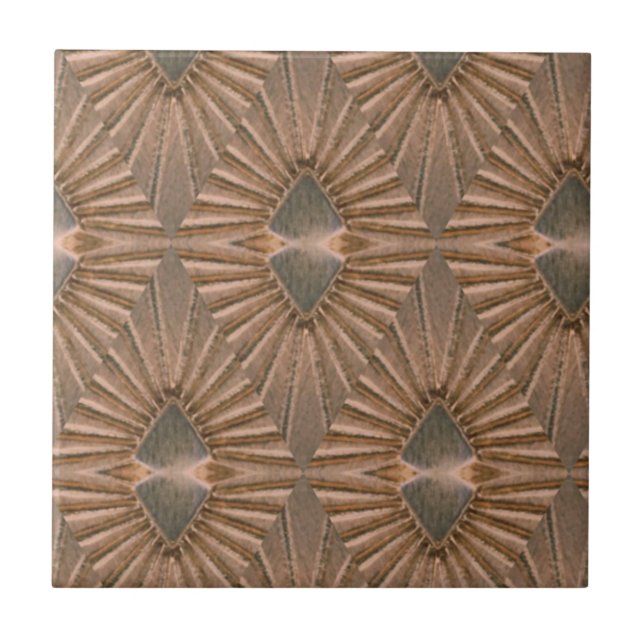 Art Deco Bronze Diamantmuster Fliese (Vorderseite)