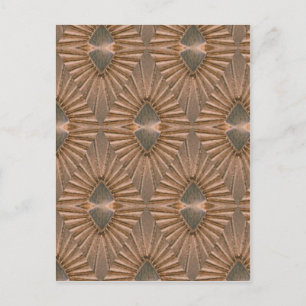 Art Deco Bronze Diamond Muster Postkarte