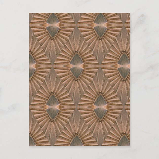 Art Deco Bronze Diamond Muster Postkarte (Vorderseite)