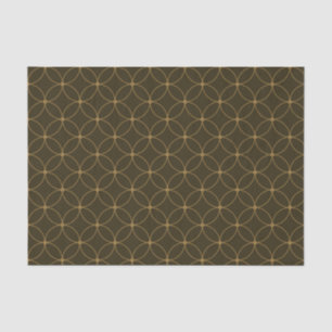 Art Deco Brown and Gold Circles and Diamonds Seidenpapier