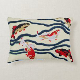 Art Deco Bunte Karpfen Schwimmen Marine Dekor Dekokissen