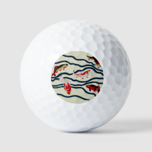 Art Deco Bunte Karpfen Schwimmen Marine Dekor Golfball