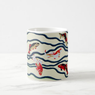 Art Deco Bunte Karpfen Schwimmen Marine Dekor Kaffeetasse