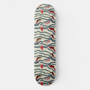 Art Deco Bunte Karpfen Schwimmen Marine Dekor Skateboard