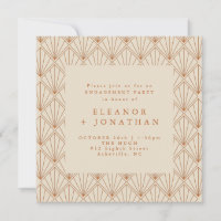 Art Deco Burnt Orange Elegante Engagement Party