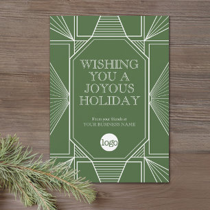 Art Deco Business Weihnachtsgrüße Sage Green Feiertagskarte