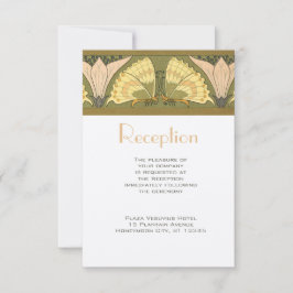 Art Deco Butterfly Calla Lily Wedding Einladung