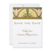 Art Deco Butterfly Calla Lily Wedding Invitation