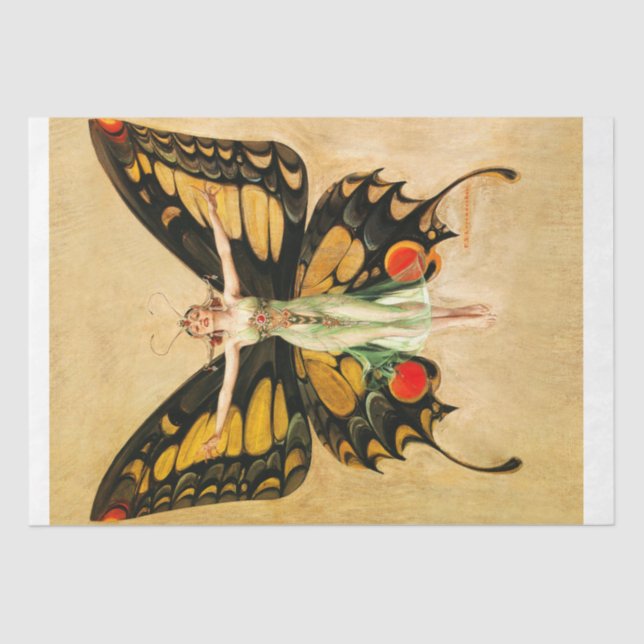 Art Deco Butterfly Fairy FX Leyendecker Decoupage Seidenpapier (Vorderseite)