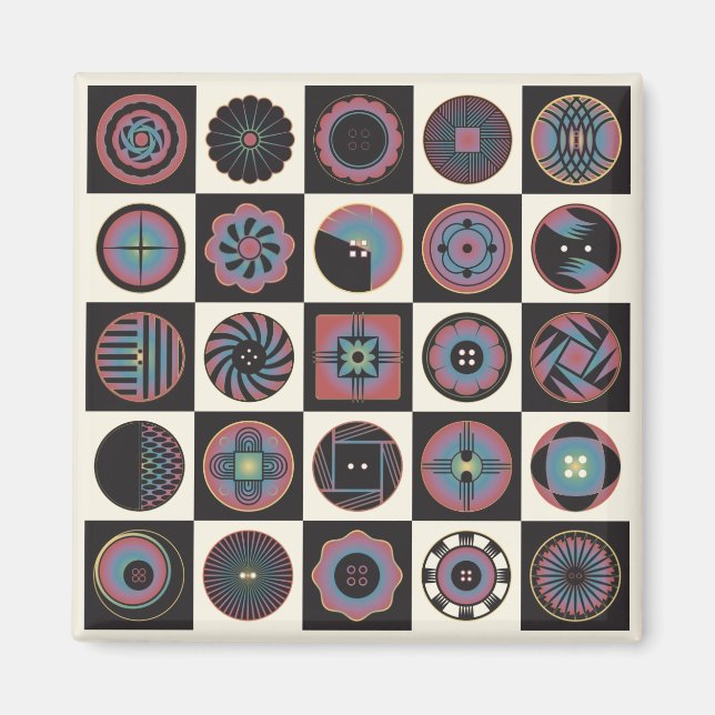 Art Deco Buttons Magnet (Vorne)