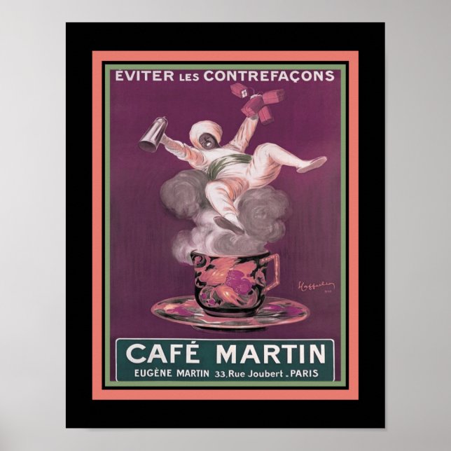Art Deco Cafe Martin Coffee Ad Poster (Vorne)