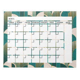 Art Deco Calendar Notepad Notizblock