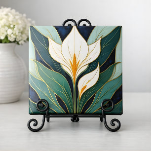 Art Deco Calla-Lilie-Blume Fliese