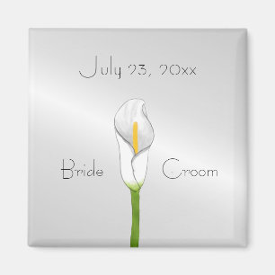 Art Deco Calla Lily Speichern Sie das Date Magnet