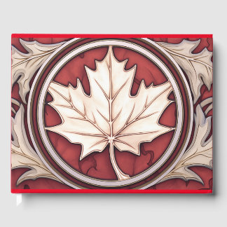 Art Deco Canadian Art Maple Leaf Gästebuch